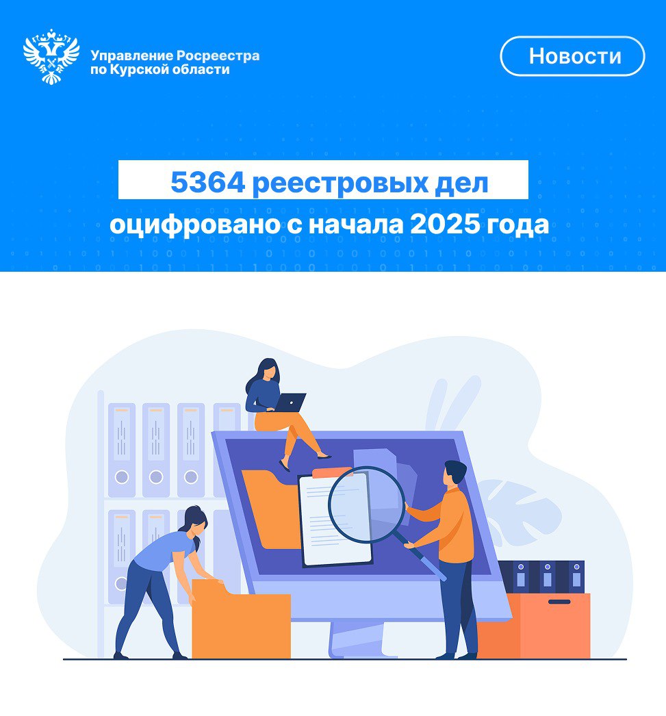 5364 реестровых дел оцифровано с начала 2025 года.